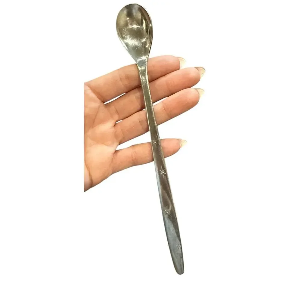 Vintage 4 Star‎ Atomic Starburst MCM Stainless Steel Ice Tea Spoon Japan 7.5